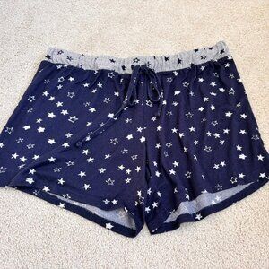 Lucky Brand Sleep Shorts Blue Star Graphic Stretch Waistband Casual Sm